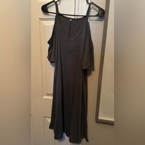 XL open shoulder gray dress